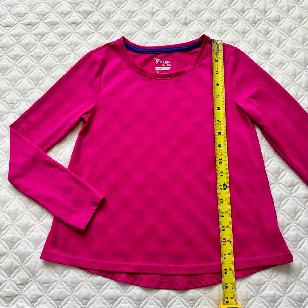 Old Navy Active Girls Go-Dry Crew Long Sleeve Shirt Pink Size Medium 8